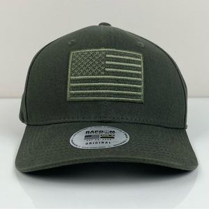 Rapdom Tactical Gear Army Green USA Flag Embroidered Strapback Hat NWD